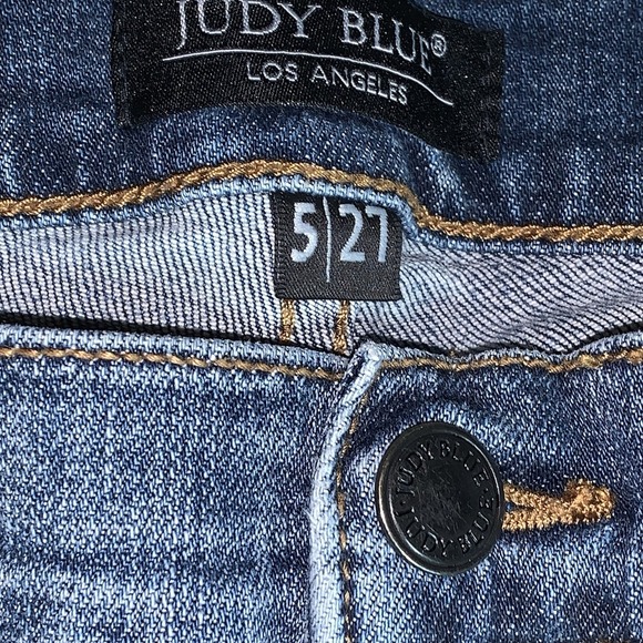 Judy Blue Womens Skinny Fit JB8262DK Distressed Whiskered Jeans Size 5/27 VGUC - Picture 8 of 10